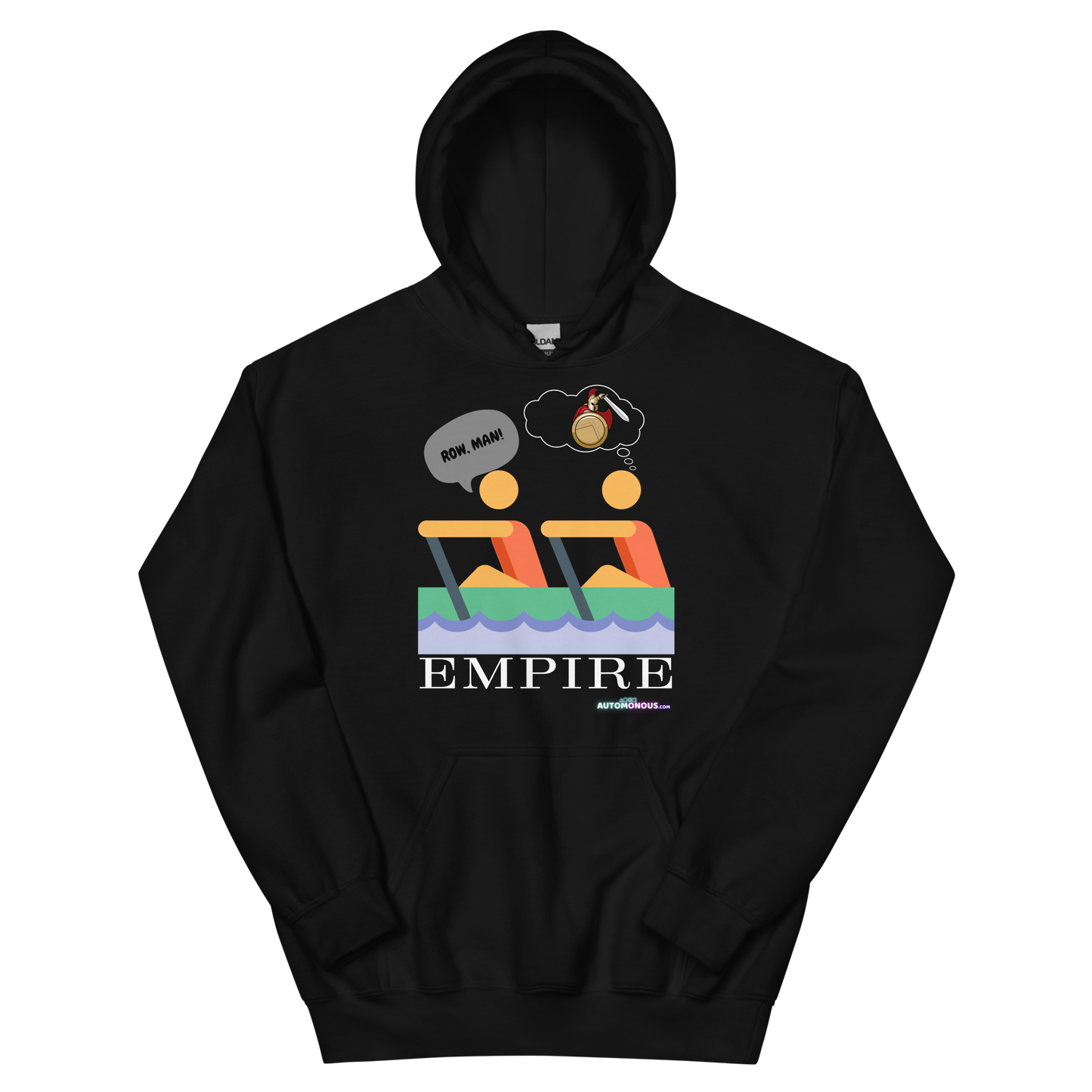 Row, Man EMPIRE - White text - Unisex Hoodie