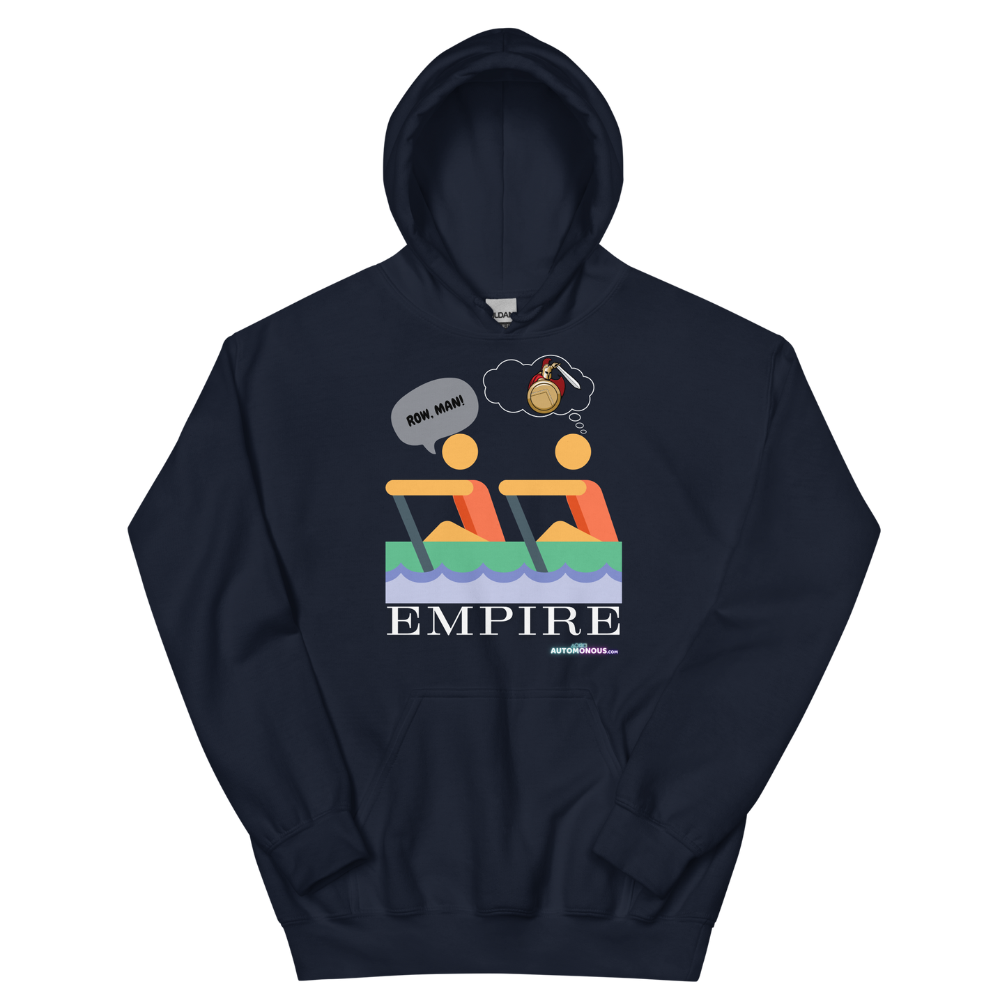 Row, Man EMPIRE - White text - Unisex Hoodie